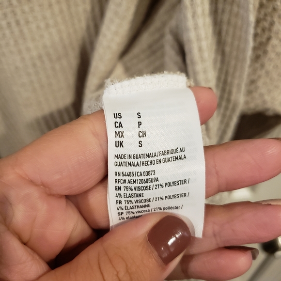 AMERICAN EAGLE | Soft plush Open Cardigan Cream Size Small Ladies - Picture 5 of 7